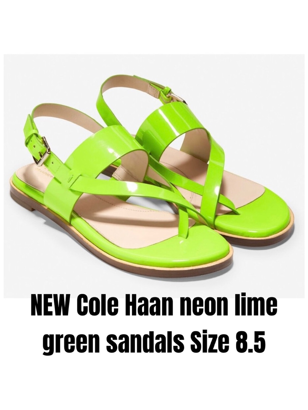 NEW Cole Haan neon lime green sandals Size 8.5